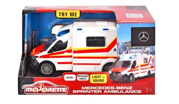 E-shop Majorette Autíčko sanitka Mercedes-Benz Sprinter Ambulance so zvukom a svetlom 15 cm
