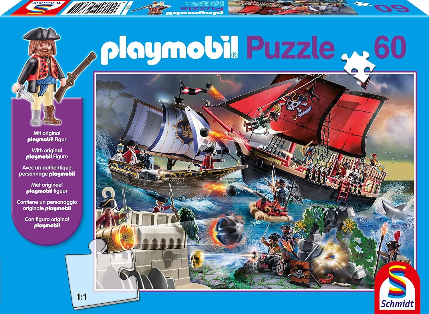 SCHMIDT Playmobil Piráti 60 dielov + figurka Playmobil