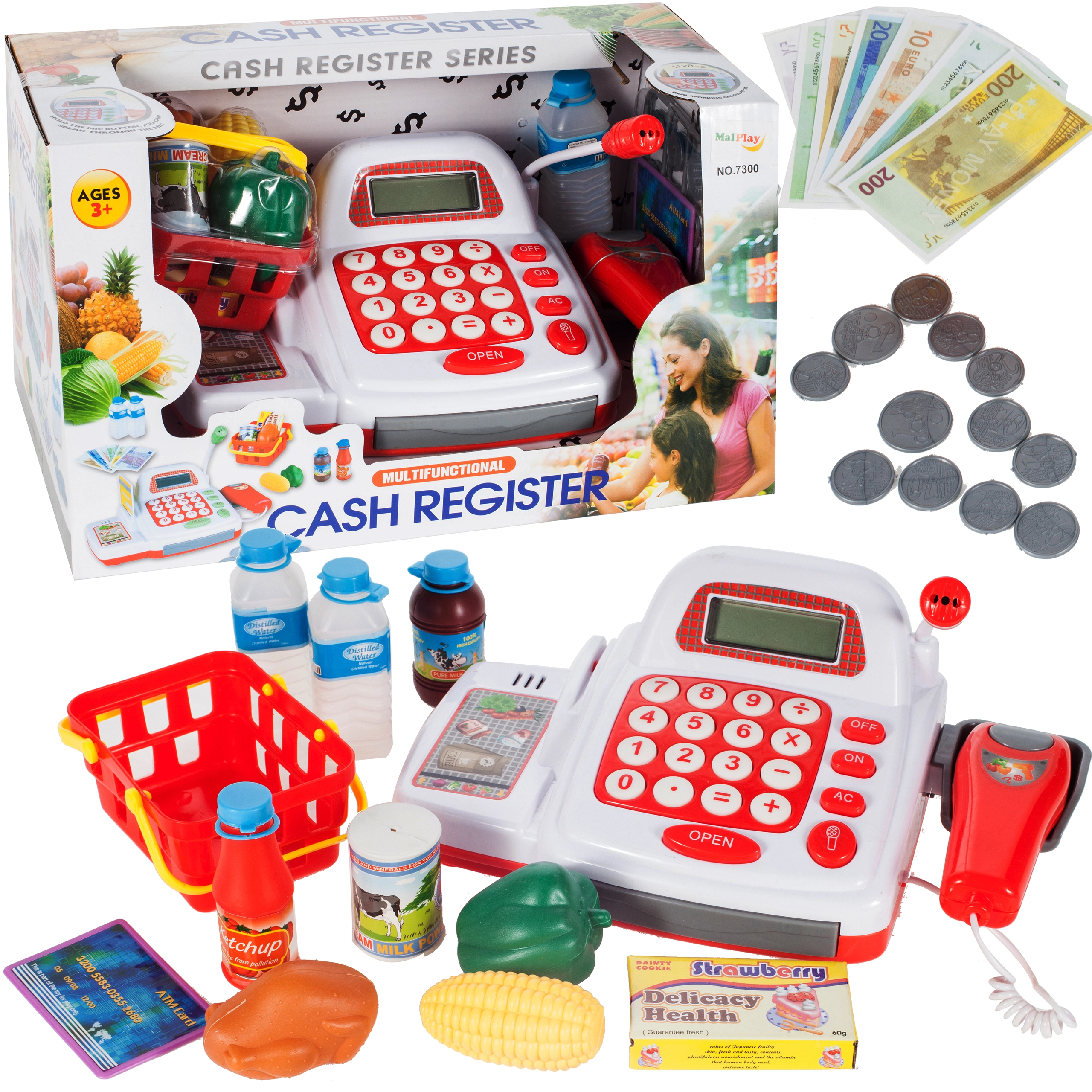 Detská pokladňa s košíkom a potravinami