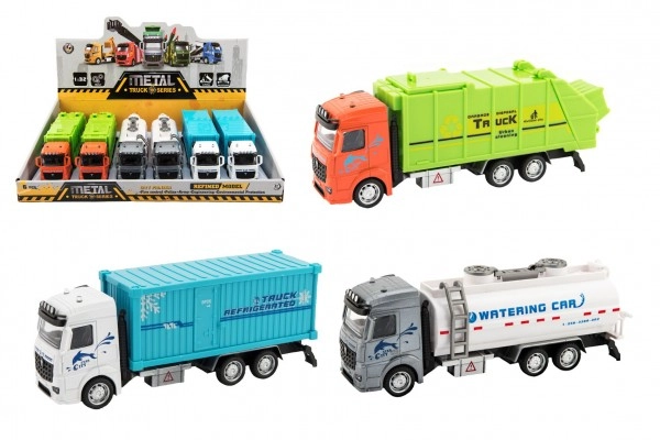 E-shop Teddies Kamión kov/plast 20-23 cm na spätné natiahnutie
