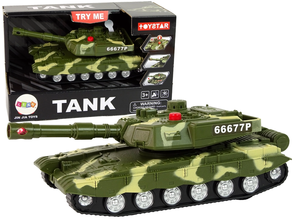 Tank Vojenský s Frikčným Pohonom Zvuk Svetlá