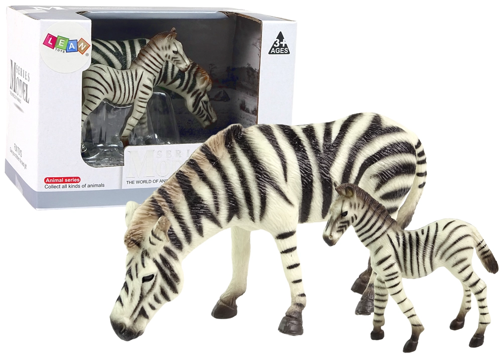 E-shop Import leantoys Sada 2 Figurek Zebra z Młodym Zebry Zwierzęta