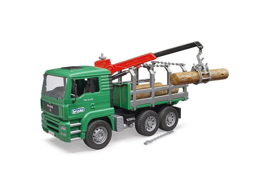 Bruder MAN nákladné vozidlo s prívesom na prepravu dreva