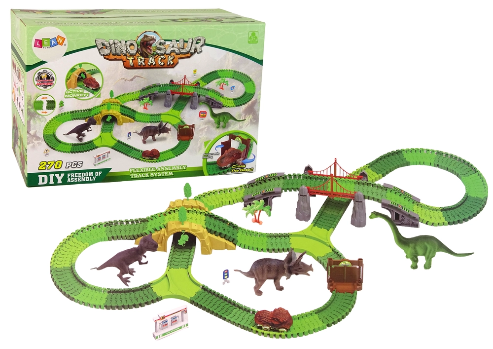 LEANTOYS Dinosaurská dráha 270 ks