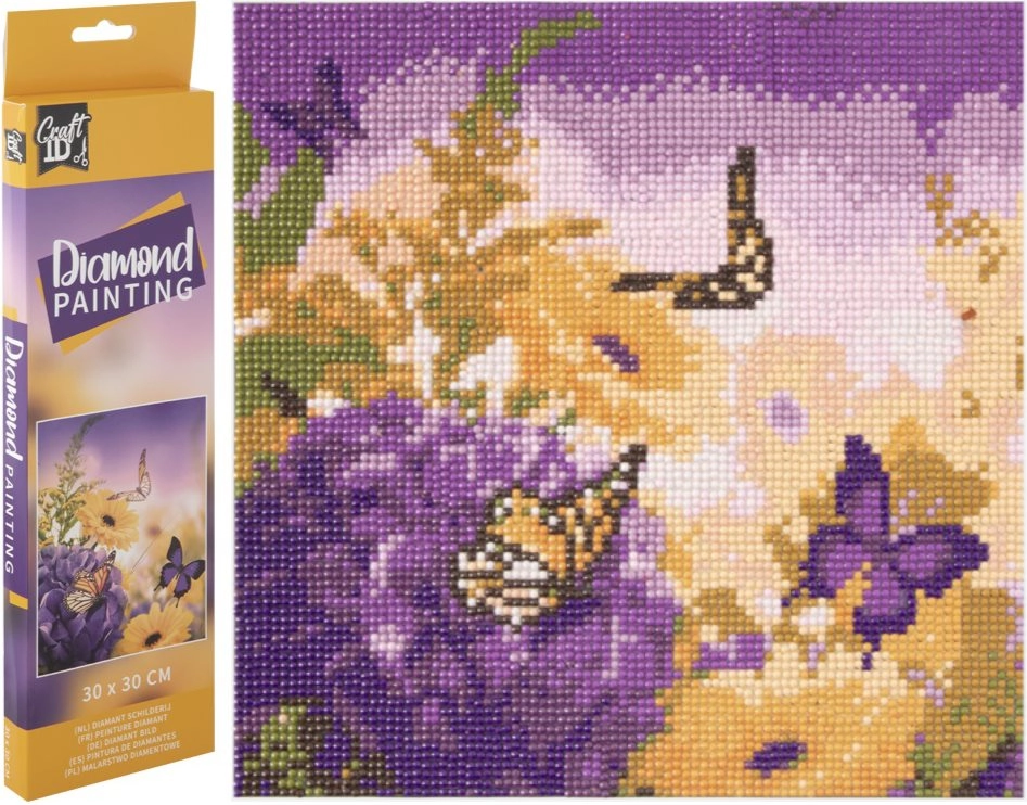 E-shop Grafix Diamantové maľovanie Motýlia lúka 30 x 30 cm