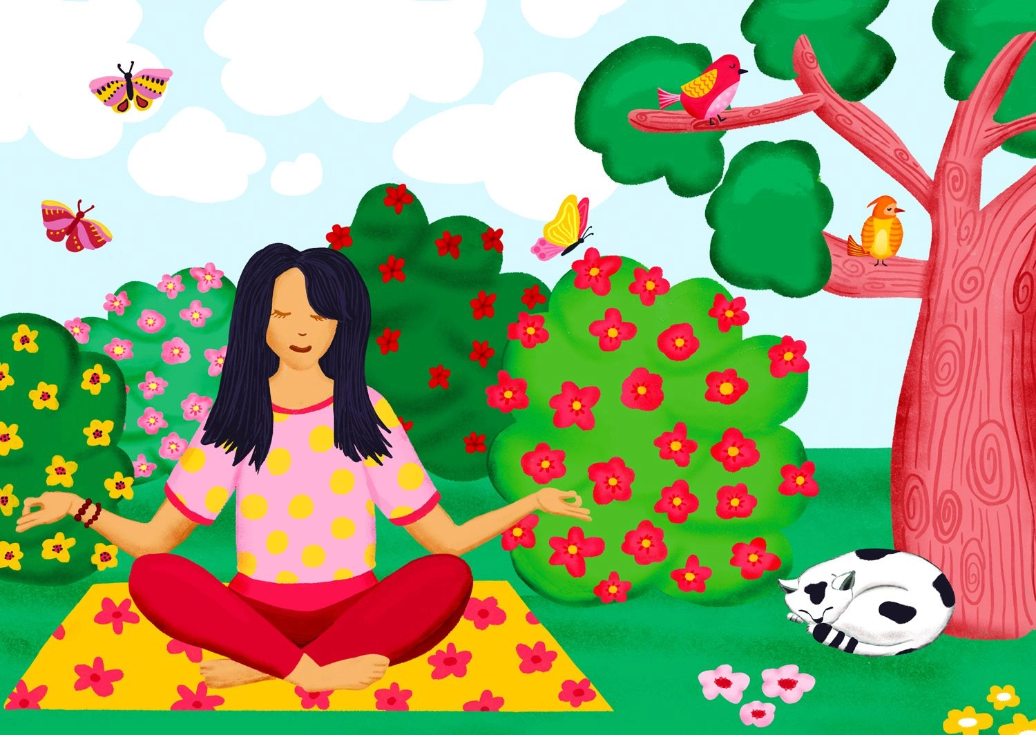 Upokojujúce Puzzle Joga v parku 1000 dielikov