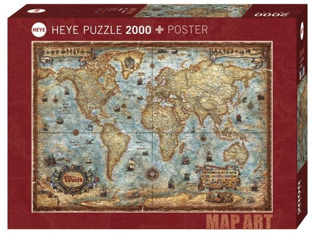 E-shop HEYE Map Art: Svět 2000 dielov