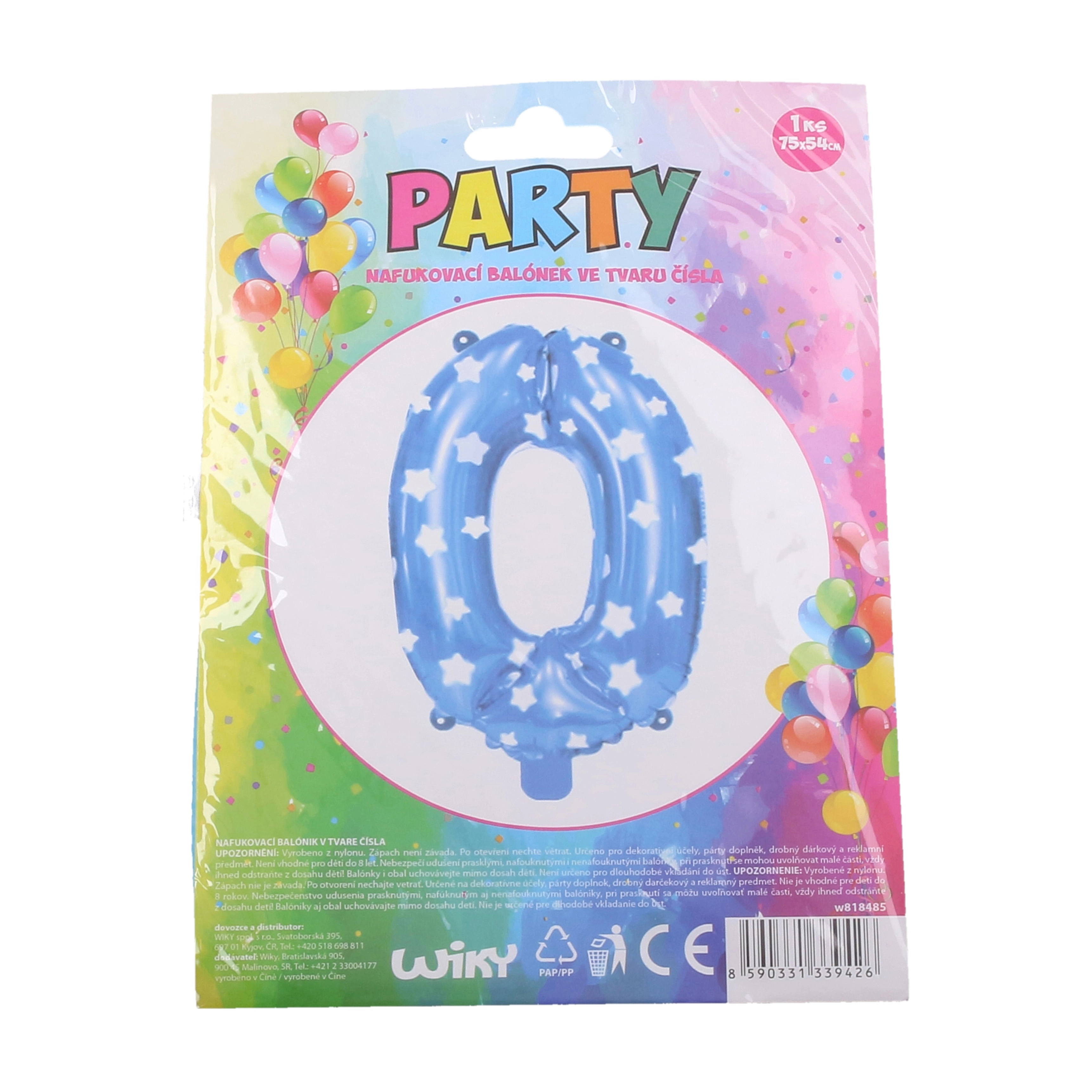 E-shop Wiky Balónik nafukovací číslo 0 modrý WKW818485