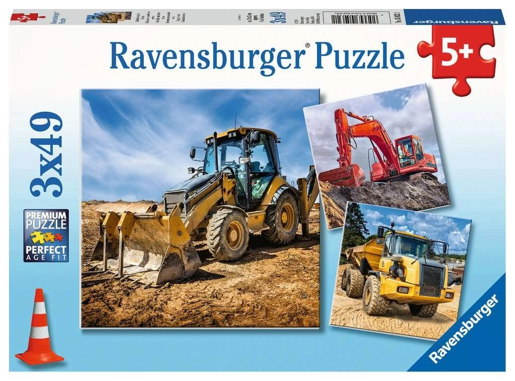 E-shop Ravensburger Kinder 05032 Baufahrzeuge im Einsatz für Kinder ab 5 Jahren mit 3x49 dielov