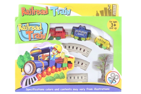 Vláčiková dráha s lokomotívou na kľúčik a 2 vagónmi