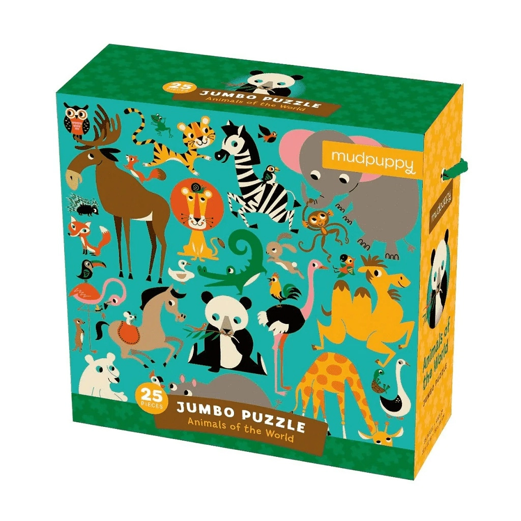 E-shop Mudpuppy jumbo puzzle zvieratká z celého sveta 25 dielikov