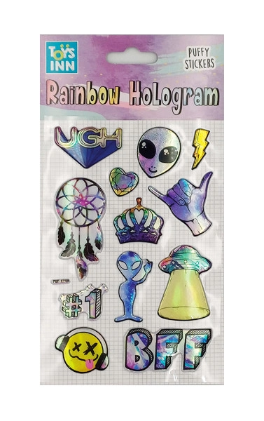E-shop Holografické nálepky Alien s dúhovým efektom