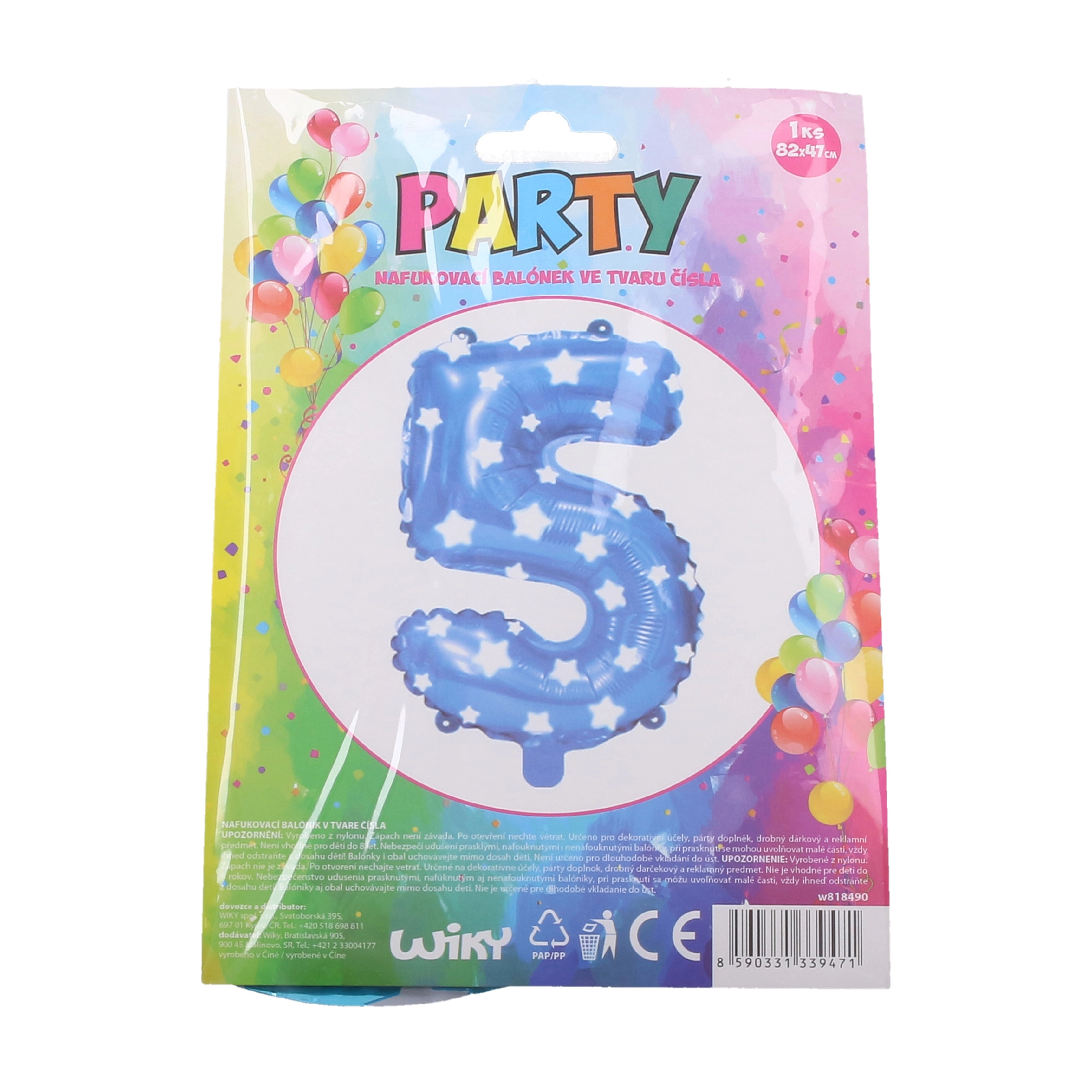 E-shop Wiky Balónik nafukovací číslo 5 modrý WKW818490
