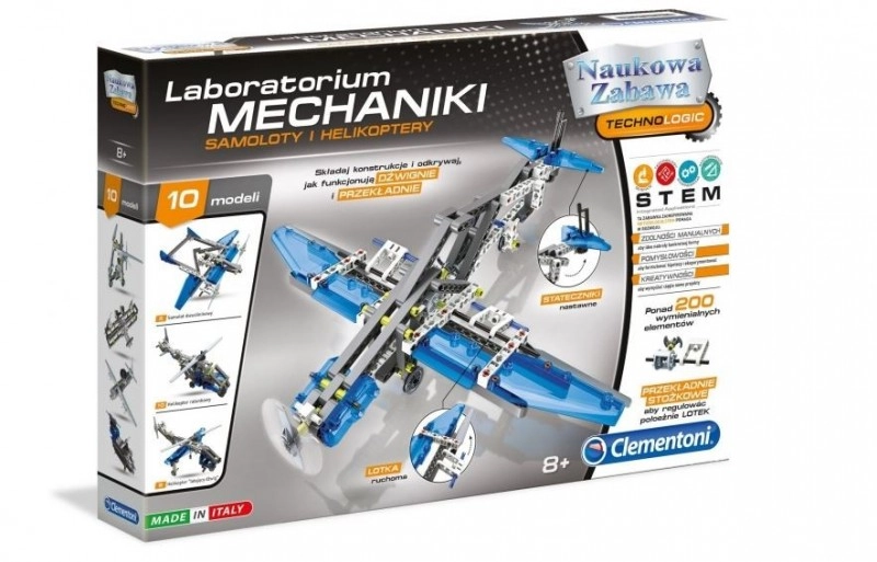 E-shop Clementoni Mechanické laboratórium Lietadlá a vrtuľníky 10 modelov 200 ks