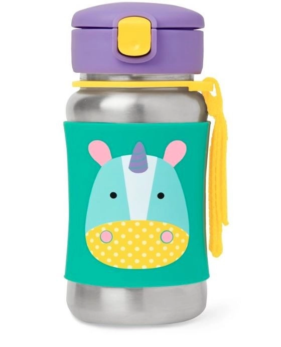 E-shop Skip Hop Zoo nerezová fľaša so slamkou Narval 350 ml