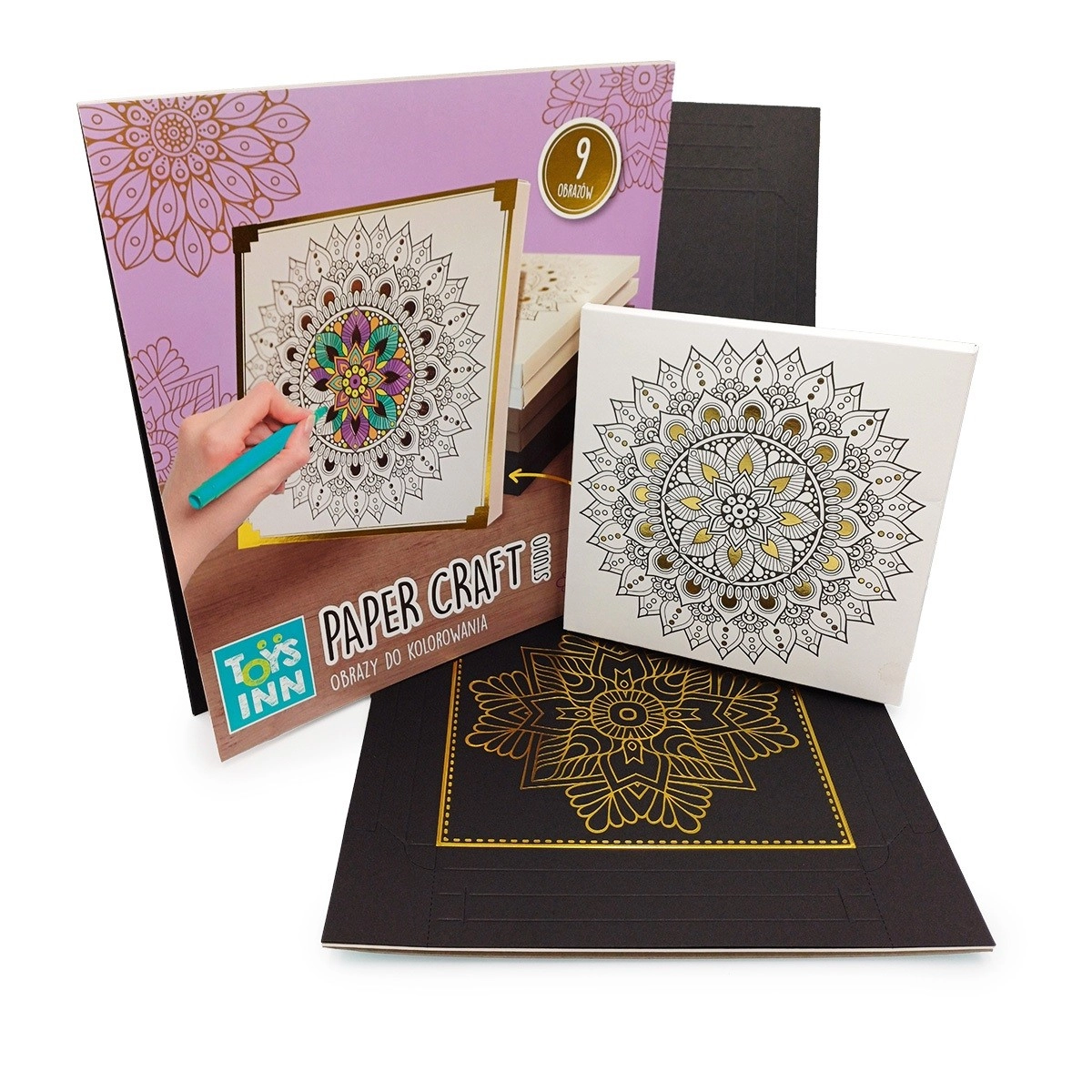 Mandala metalická omaľovánka – sada obrazov na vyfarbovanie