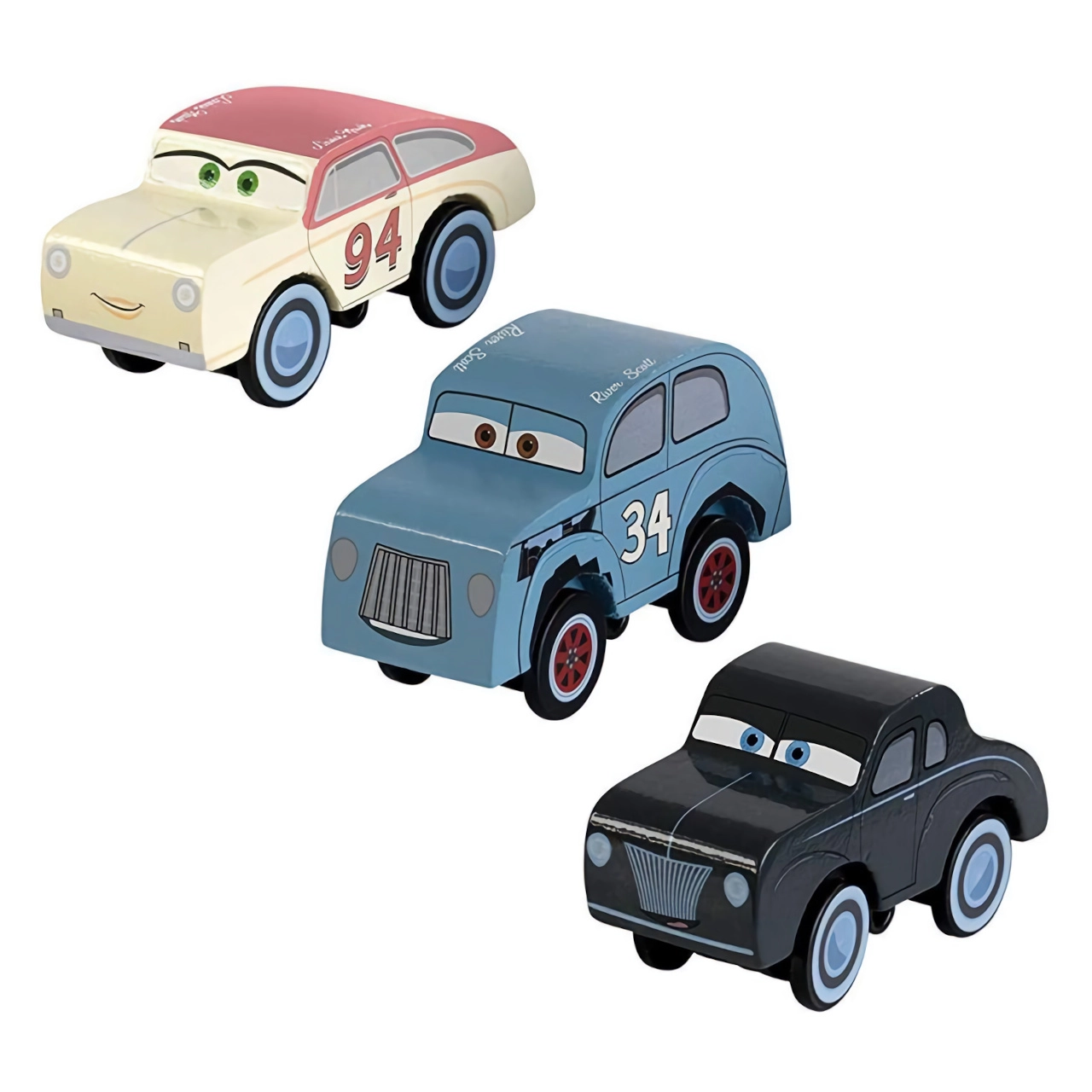 E-shop KidKraft Disney Autá – Sada 3 drevených pretekárov