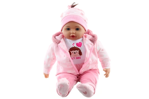 Bábika bábätko dievčatko 50 cm v oblečení s ježkom