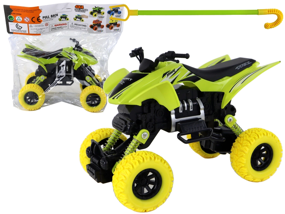 E-shop Lean Toys Zelená štvorkolka na trecí pohon
