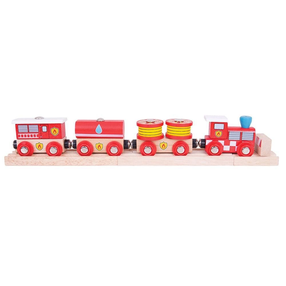 E-shop Bigjigs Hasičský vlak 3 koľaje