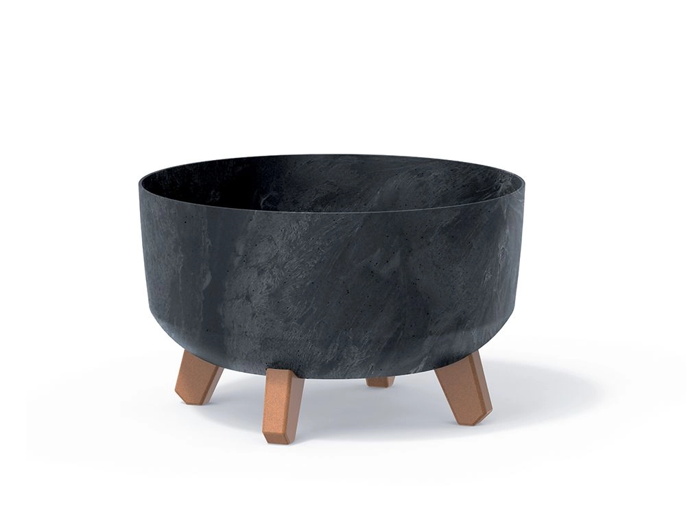 PROSPERPLAST Kvetináč GRACIA LOW BETON EFFECT 28,5 cm antracit