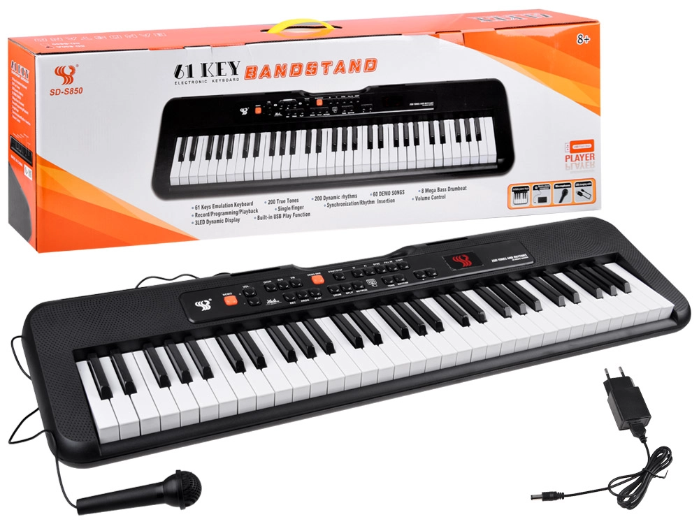 E-shop JOKO detské klávesy 61 kláves Dynamické s mikrofónom 83 cm čierne