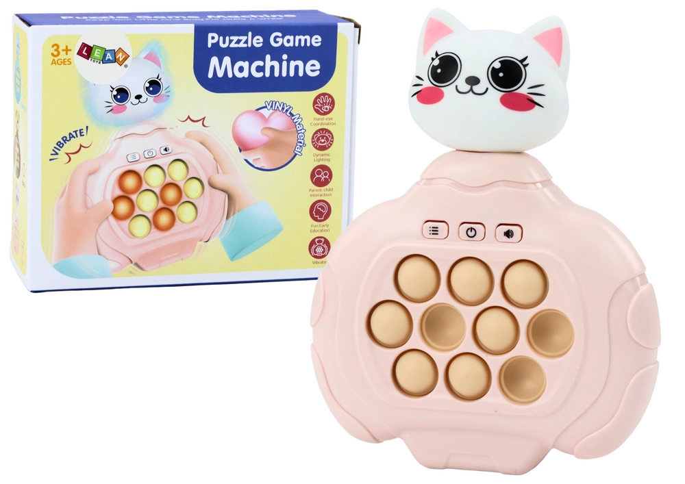 E-shop Hra Pop-It Mačiatko Ružová Konzola Zručnostný Pad Senzorické Vibrácie