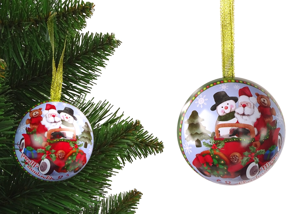 E-shop LEAN TOYS Kovová vianočná ozdoba Santa Klaus