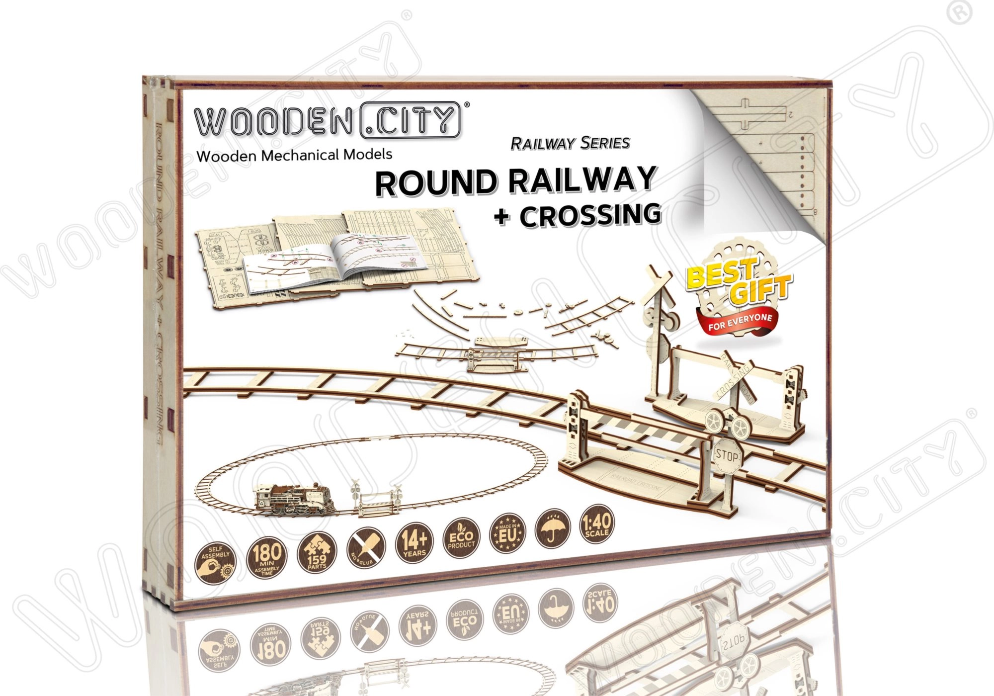 E-shop Wooden City 3D puzzle Kruhové koľaje s prejazdom 159 ks