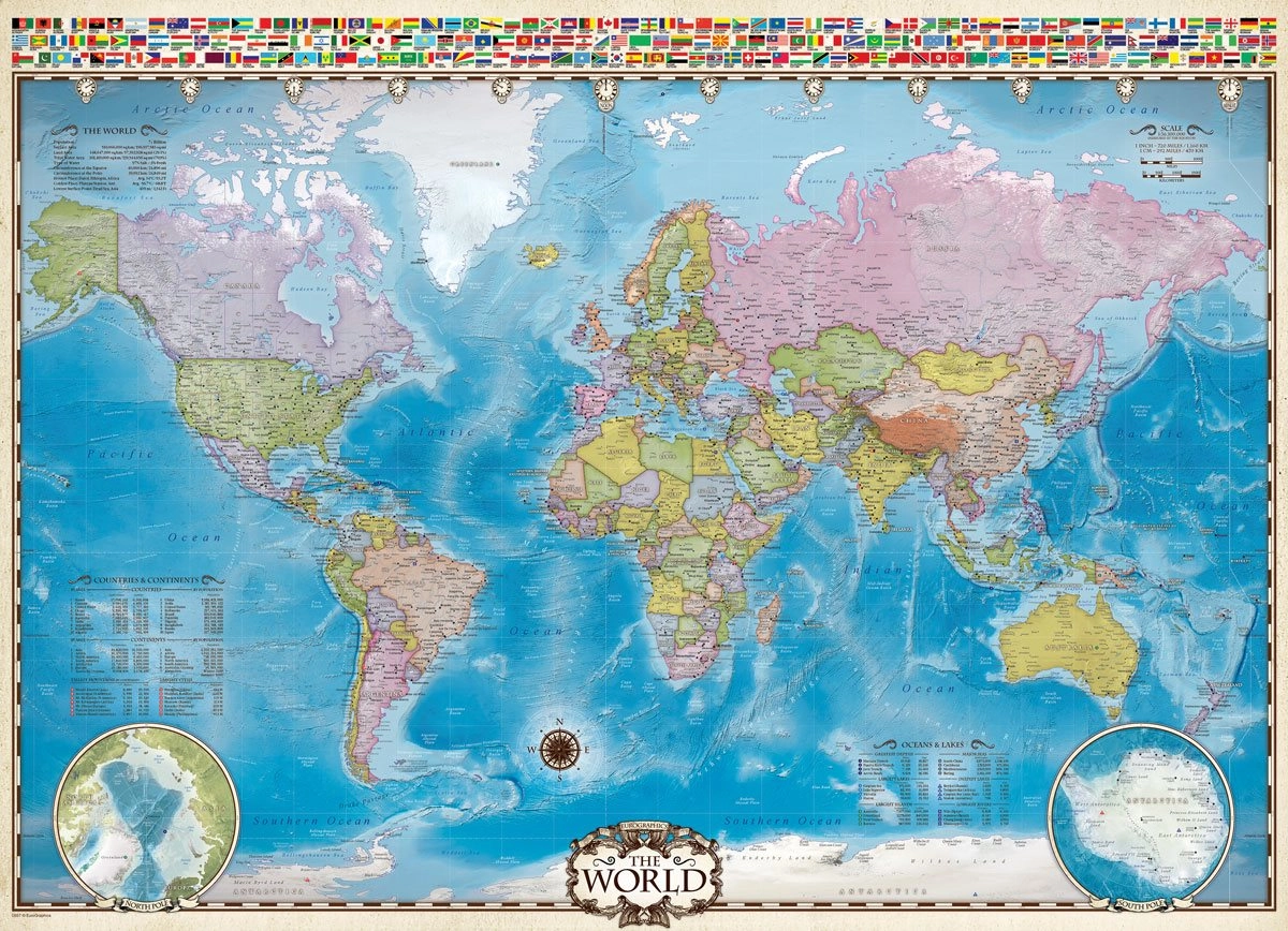 Eurographics puzzle Mapa sveta 1000 dielikov