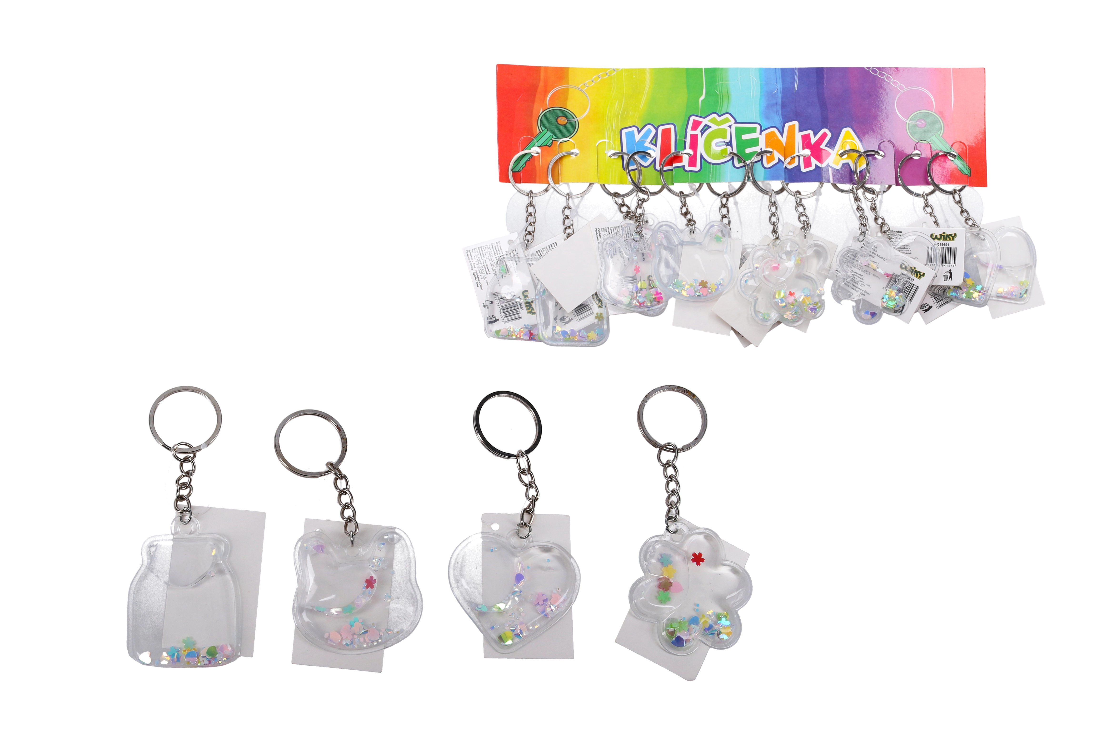 E-shop Akrylová kľúčenka s glitrami a tekutinou – mix motívov