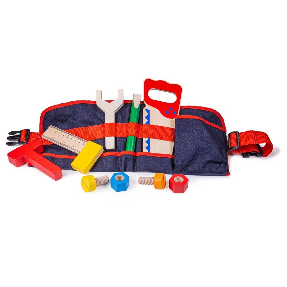 E-shop Bigjigs Toys drevené náradia na červenom opasku
