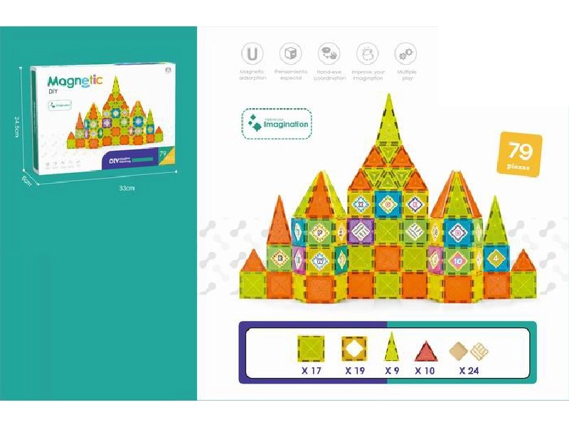 Magnetické stavebnice 79 dielov