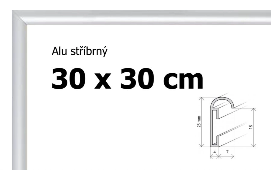 E-shop BFHM Hliníkový rám 30x30cm strieborný