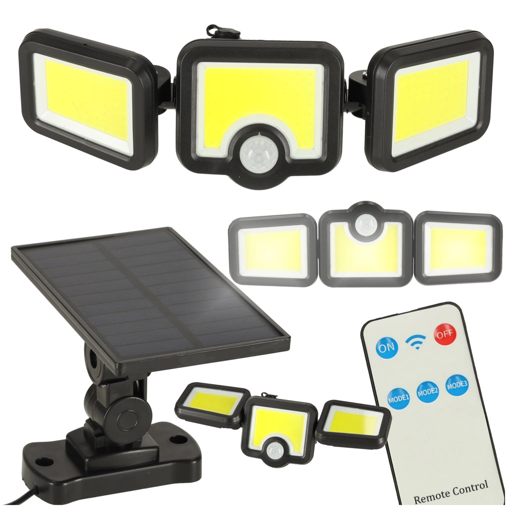Solárna LED lampa 3v1 so senzorom pohybu a súmraku