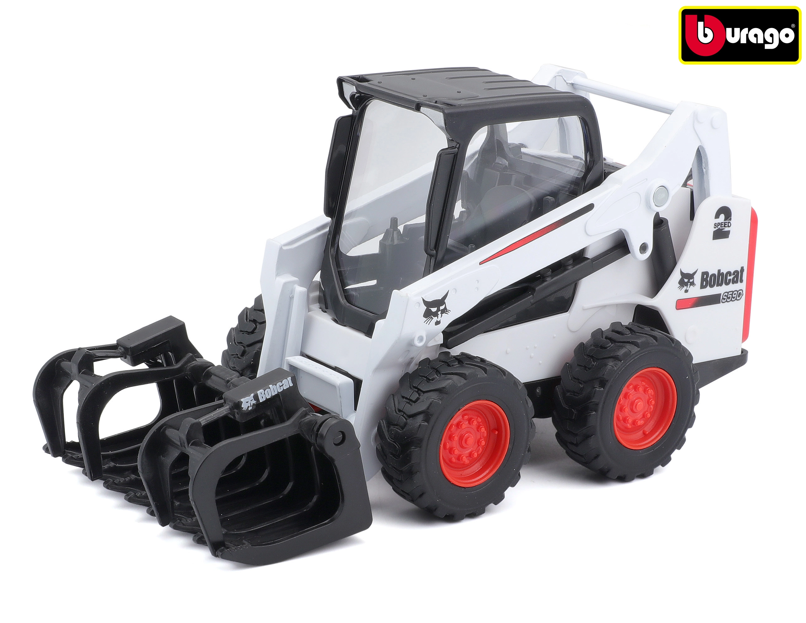 E-shop Bburago 10 cm Bobcat S590 Skid-Steer Loader w/grapple