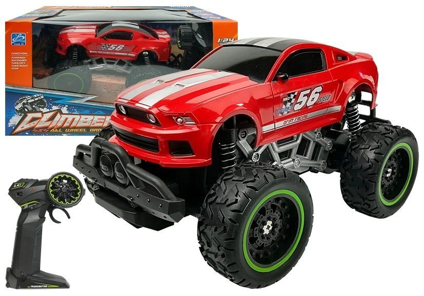 RC terénne auto s vysokými kolesami 1:24 – Červená