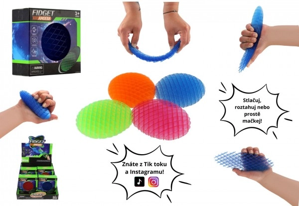 E-shop Teddies Fidget worm měnící tvar antistresový plast 11cm 4 barvy