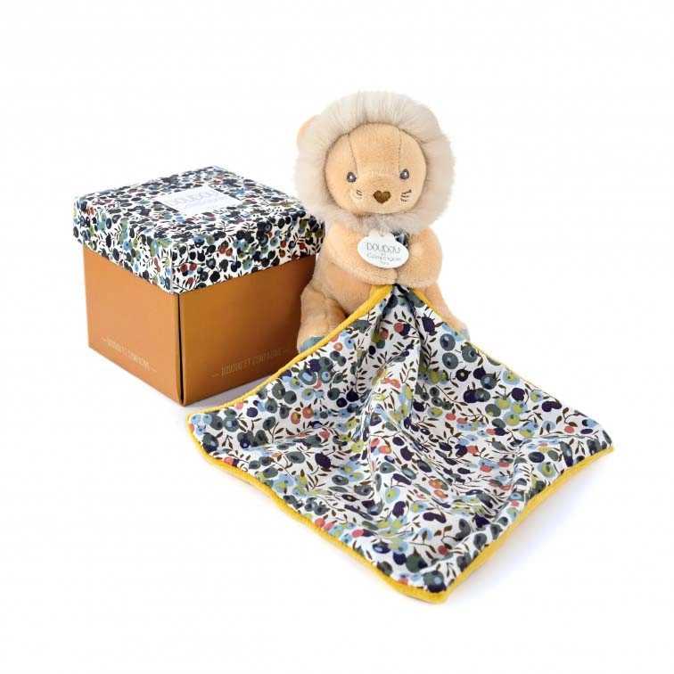 E-shop Doudou Darčeková sada levíček s dečkou 12 cm
