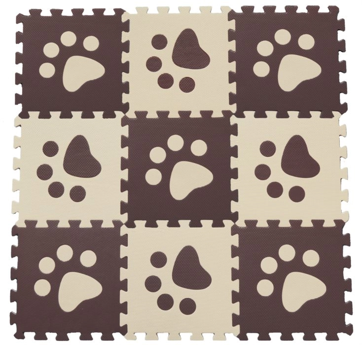 E-shop Penové podlahové puzzle – hnedé labky