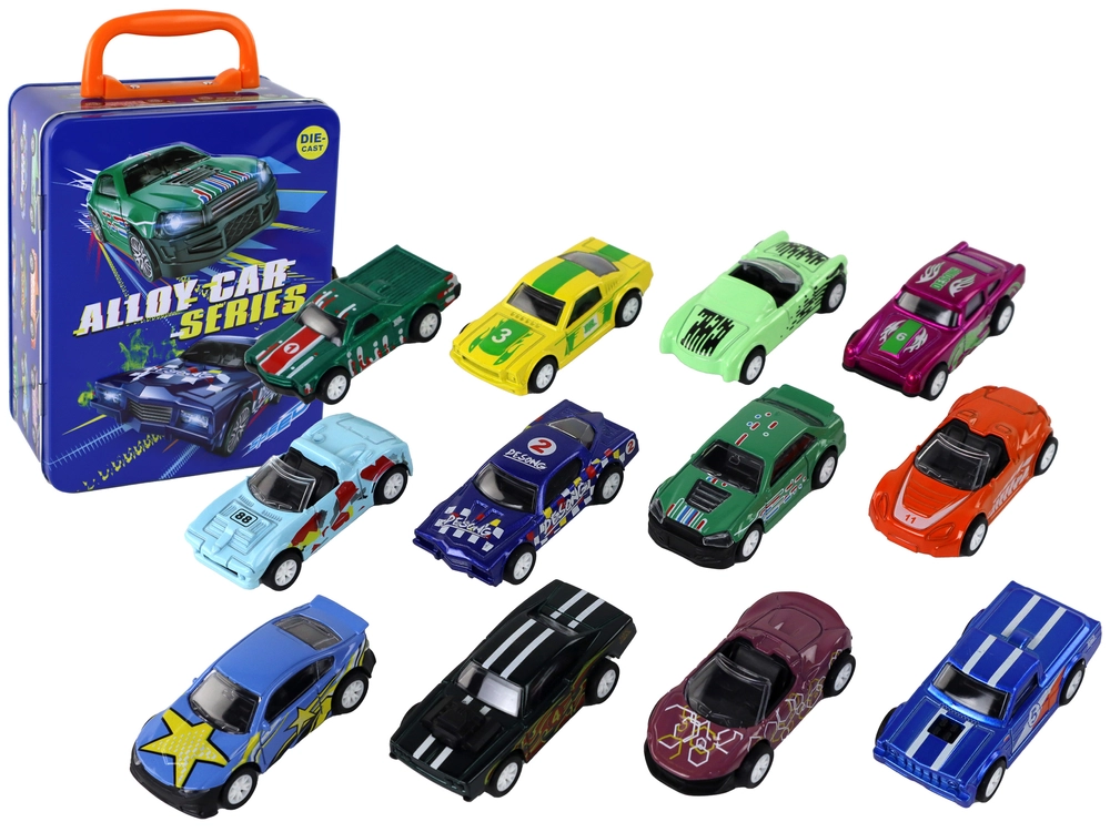 E-shop Lean Toys Súprava Áut na trecí pohon v kufríku 12ks. 1:64