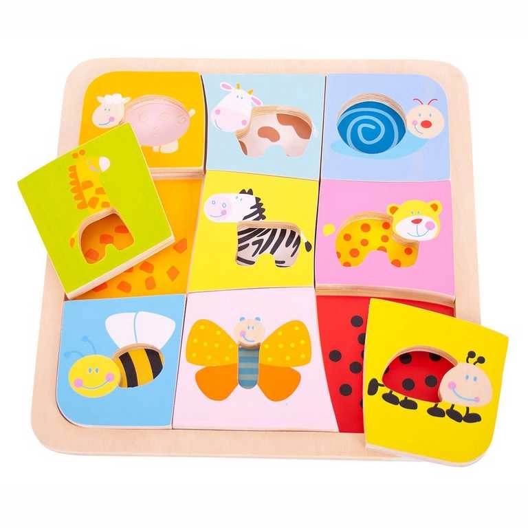E-shop Bigjigs vkladacie puzzle 9 zvieratiek