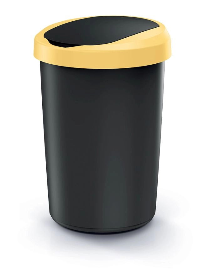E-shop Prosperplast Odpadkový koš COMPACTO 40 L černý/žlutý