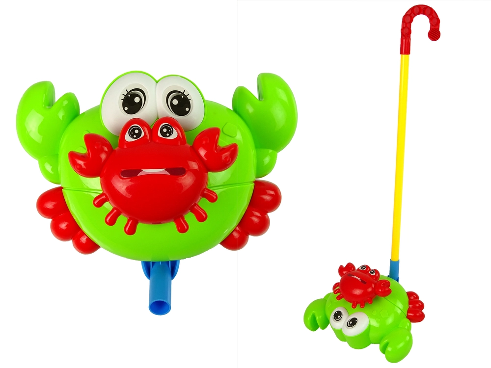 E-shop Tlačítko na tyči – zelený krab so zvončekom