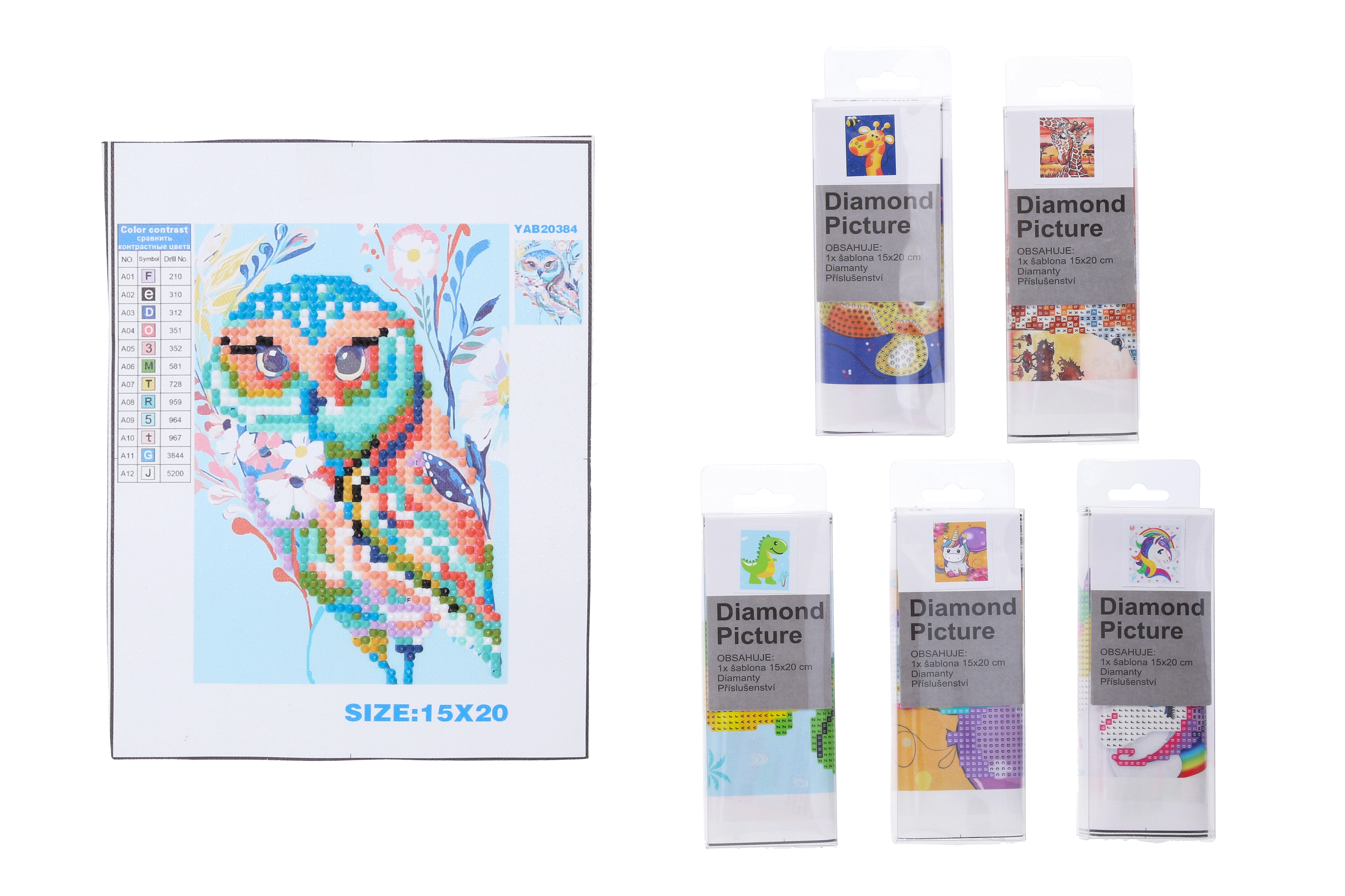 E-shop Kreativní set diamond painting 15x20 cm MIX