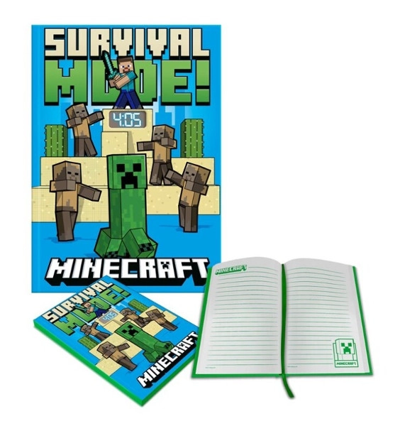 E-shop Poznámkový blok s náramkovými hodinkami LCD MINECRAFT