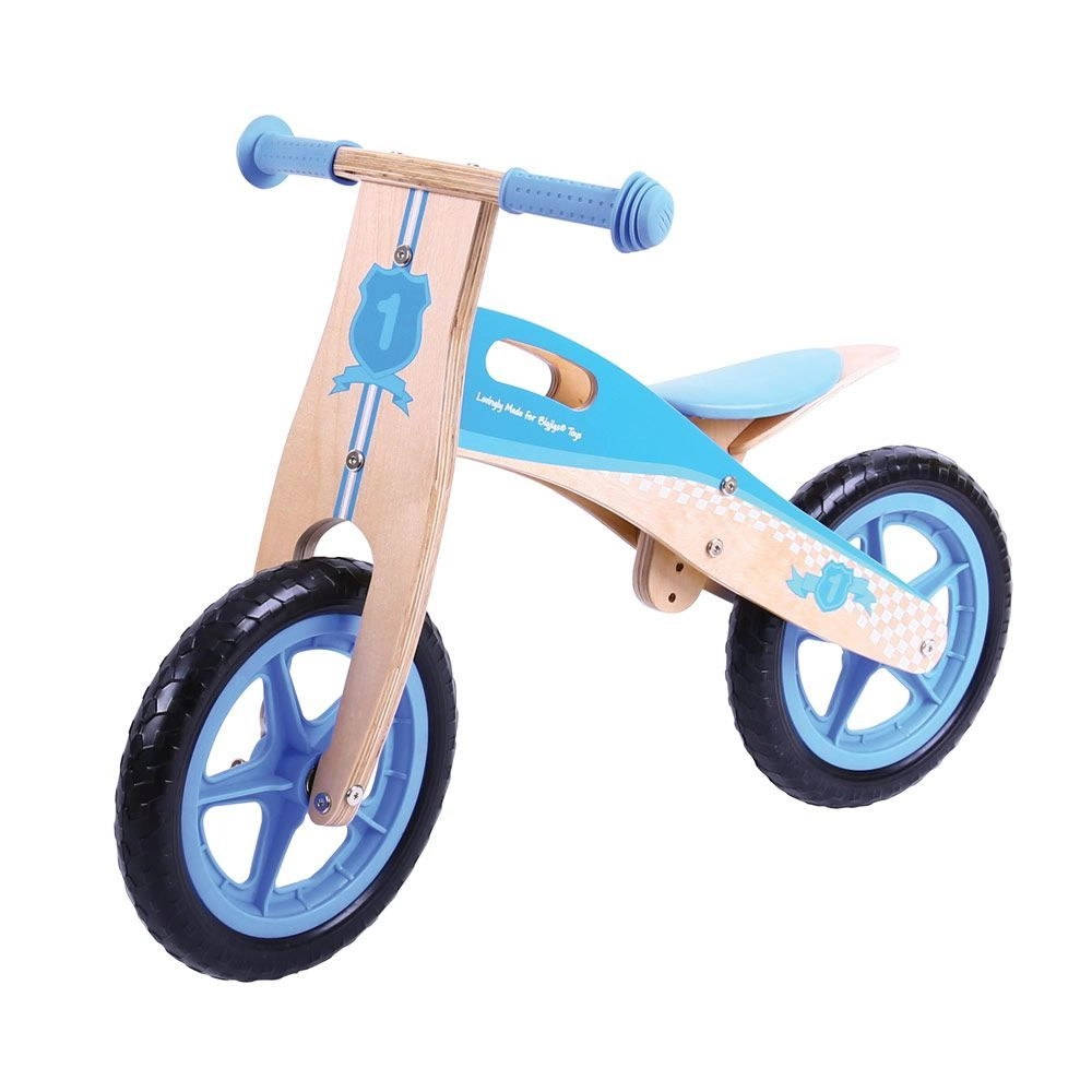 E-shop Bigjigs Toys dřevěné modré tříkolka