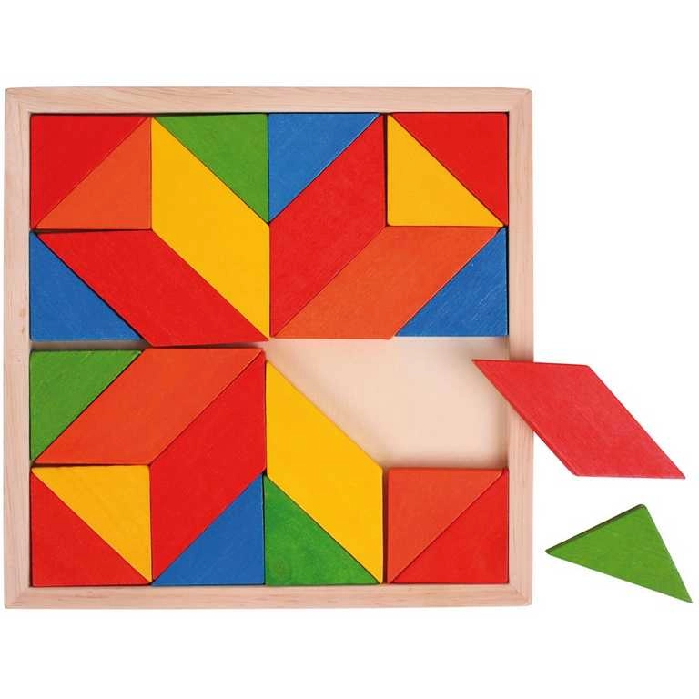 E-shop Bigjigs Toys Drevená mozaika farebná