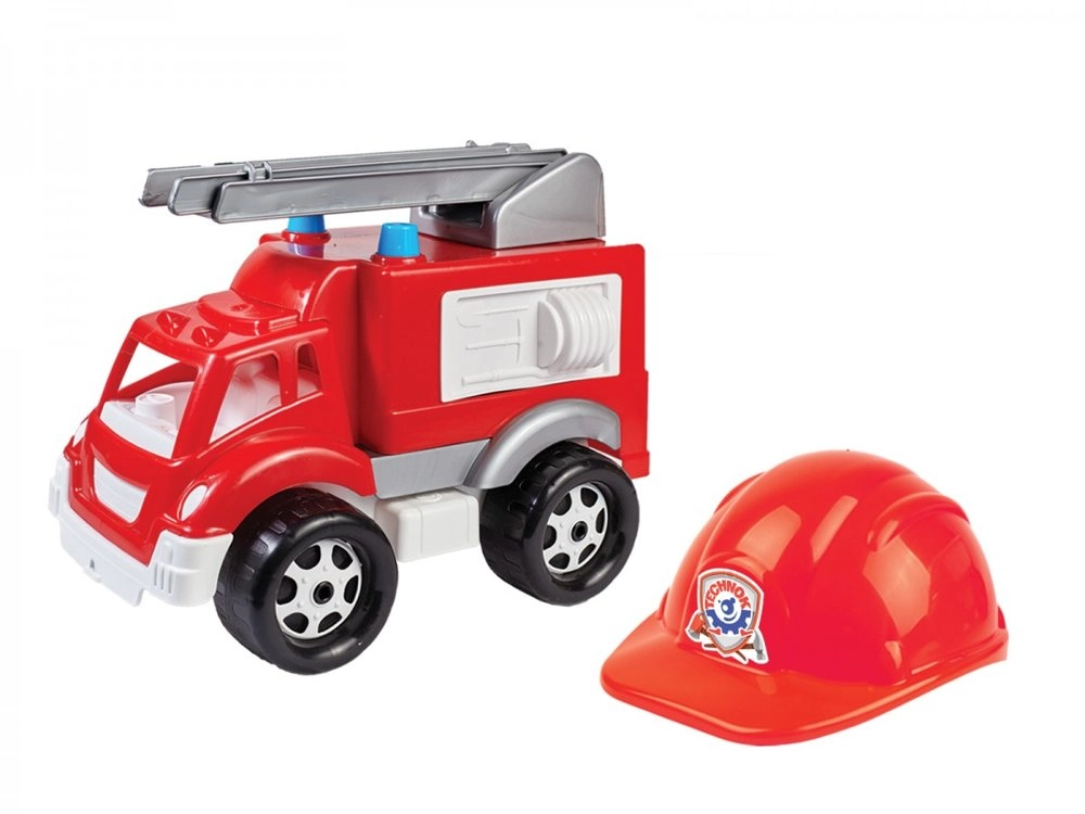 E-shop LEAN TOYS Plastové hasičské auto + prilba 3978