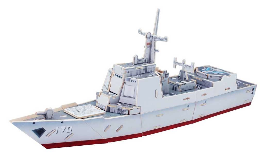 E-shop Robotime 3D puzzle Torpédoborec Typ 052C barevná 91 ks
